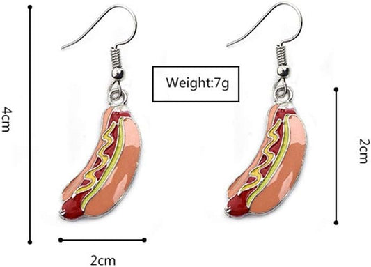 Food Earrings Cute Pizza Hot Dog Hamburger Hook Earrings Cola Bottle Dangle Earrings for Women