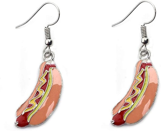 Food Earrings Cute Pizza Hot Dog Hamburger Hook Earrings Cola Bottle Dangle Earrings for Women
